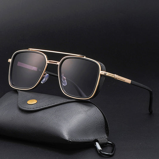 Geometric Metal Frame UV Protection Sunglasses