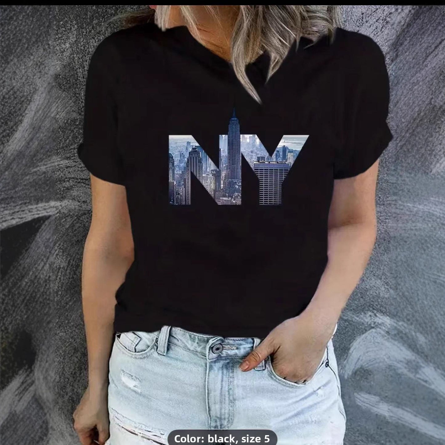 Printed Cotton Short Sleeve Tshirt