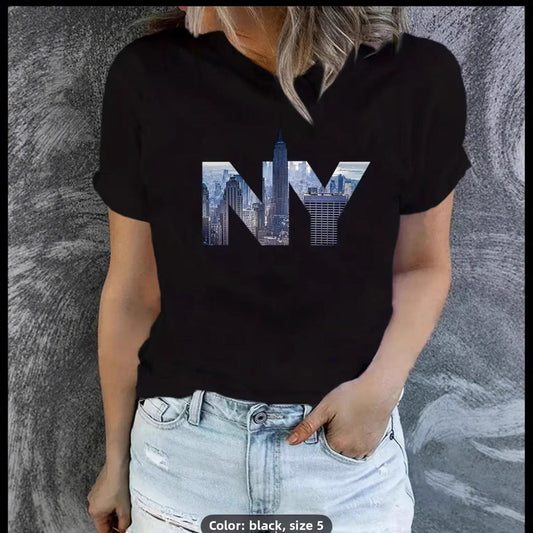 Printed Cotton Short Sleeve Tshirt
