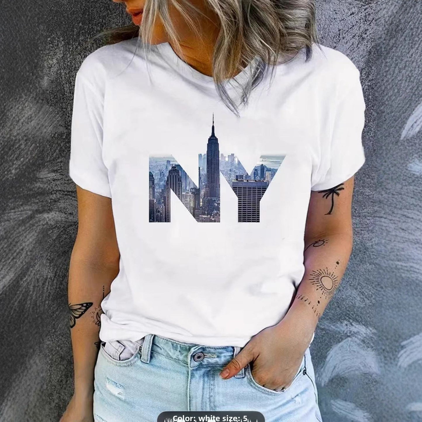 Printed Cotton Short Sleeve Tshirt