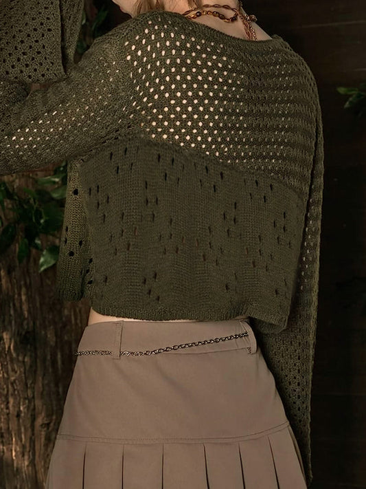 Womens Knit Bell Sleeve Cardigan