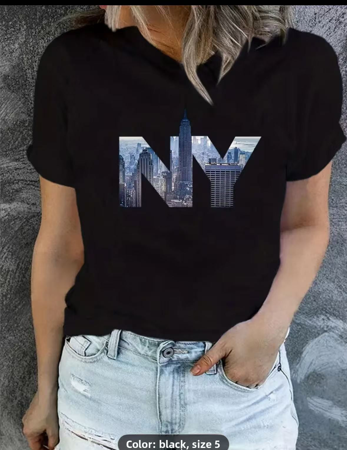 Printed Cotton Short Sleeve Tshirt