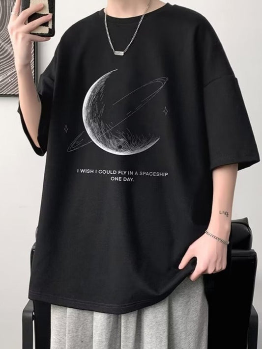 Loose Fit Short Sleeve T-Shirt with Graphic Print